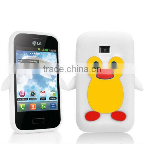 PENGUIN SILICONE SKIN Mobile Phone Case COVER FOR LG Optimus L3 E400
