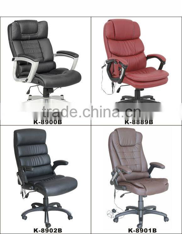 High back brown color office massage chair with heater wireless remote
