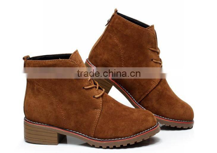 2016 fashion flat leather boot for ladies for woman made in China