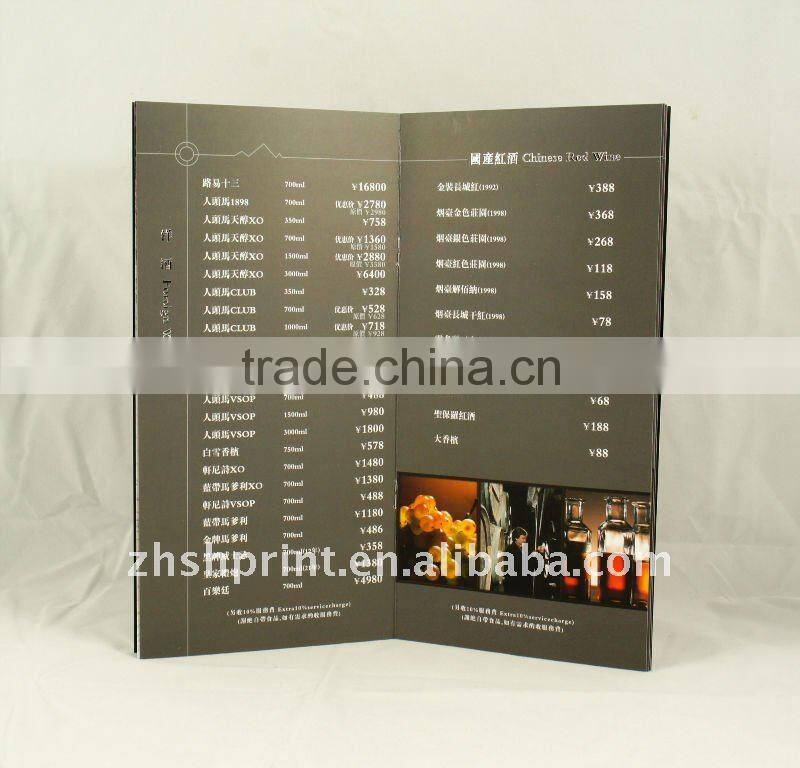 red wine menu printing service