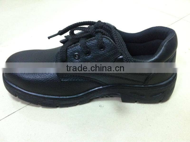 Black Leather safety shoes Rubber,Iron steel safety shoes