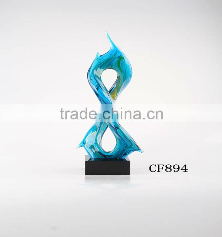 Square base unique glass sculpture Table decoration