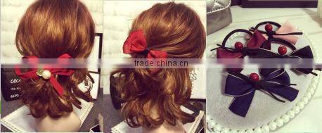 Purple Chiffon Ribbon Hair Bow For Long Hair Alligator Hair Clips