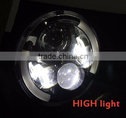 80w 7" Halo Led Headlight Round 7inch H4 Hi/Low Beam 7INCH LED Headlights DRL Led Car Headlamp for Jeep Wrangler JK, TJ, CJ