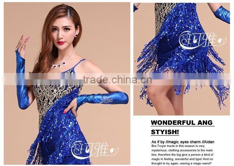 2016 High quality sexy shining tassel adult latin dance dress for women latin dance costumes on sale