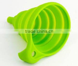 Food grade folding silicone rubber funnel easy to carrying