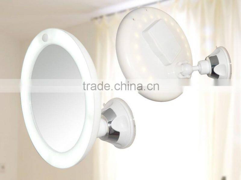 Makeup mirror led lighted Powerme bathroom mirror swivel suction mirror