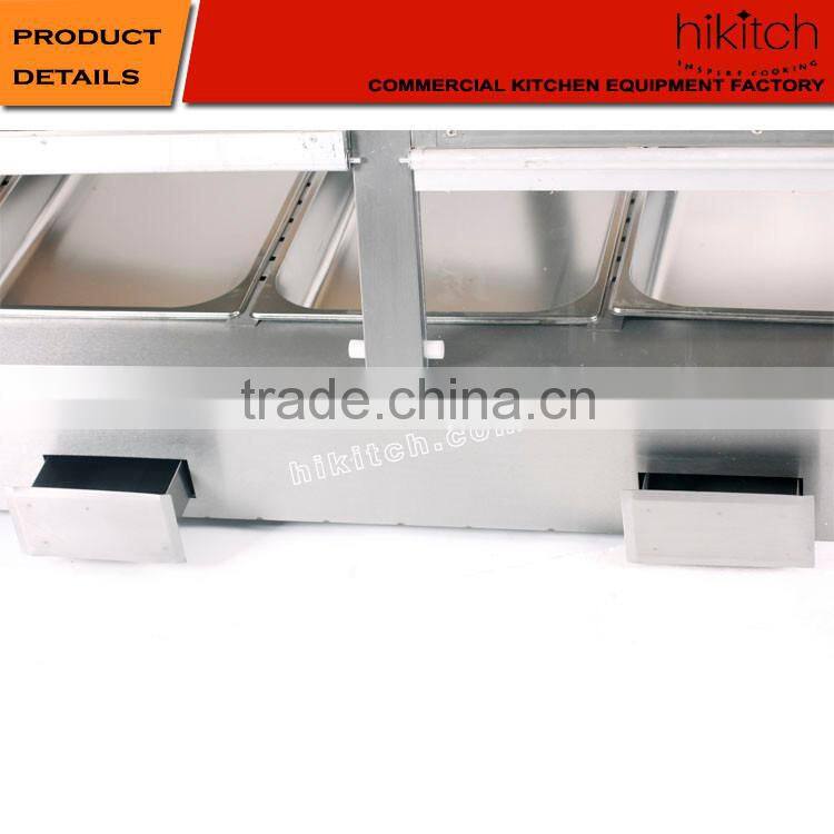 Stainless steel food warmer equipment display showcase provide CE