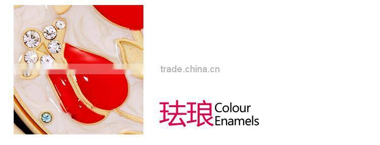 metal pocket antique cosmetic mirror with diamond