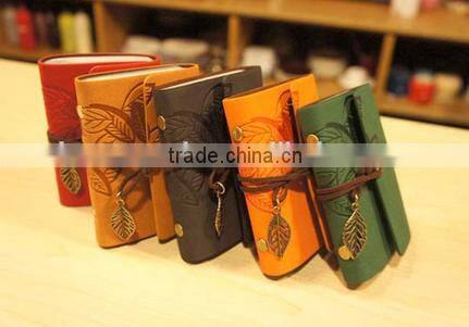 Embossing leaf design PU leather card holder bag