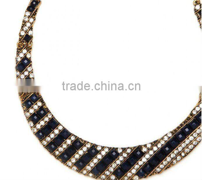 Noir Ice Stripe Collar necklace, rhinestone collar necklaces,resin stone necklace jewelry 2012