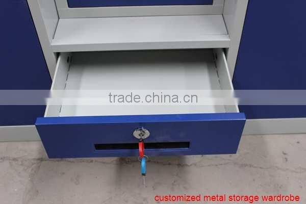 Luoyang high quality 3 door practical bedroom designer almirah wardrobe with mirro