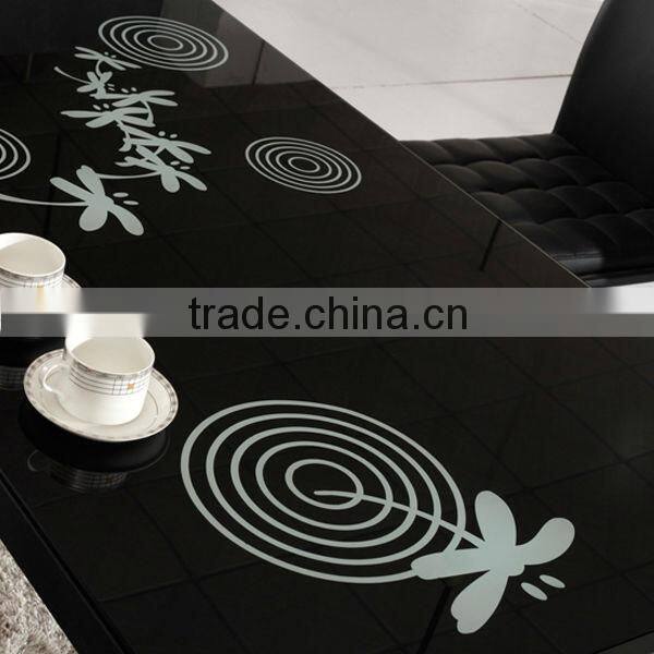 Modern Cheap Square Glass Dining Table and 6 Chairs L855