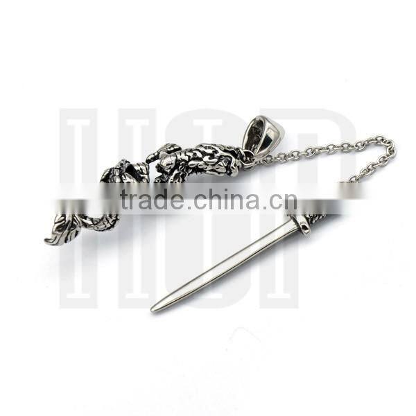 Best selling fashion stainless steel vintage arrow dargon pendant
