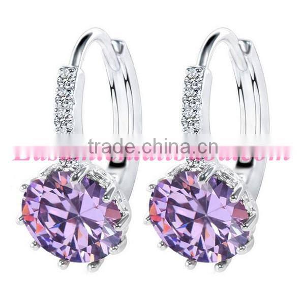 Fashion Blue Danube earring AAA zircon ear clip earring