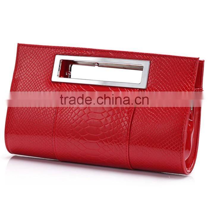 2016 Ladies Alligator PU Leather Handbag Women Party Evening Bag