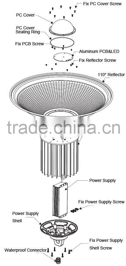 workshop lamp low frequency induction high bay light 120 watt