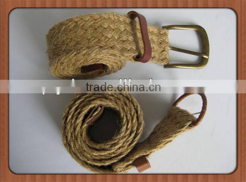 Fashion Rural Style Eco-friendly Hemp Braided Rope Belts For Men