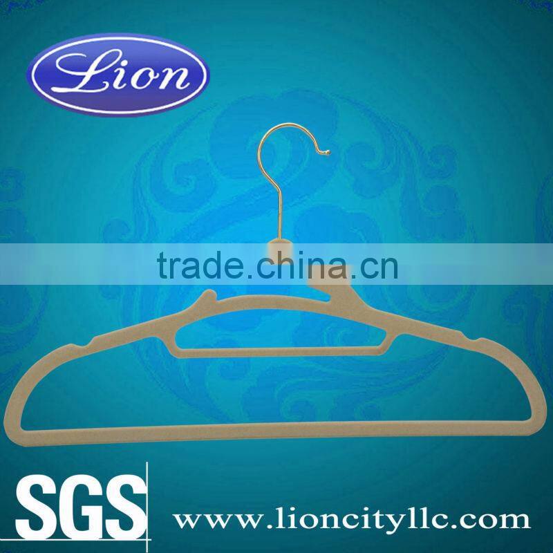 LEC-F5028 luxury lady's top coat hanger flock hanger