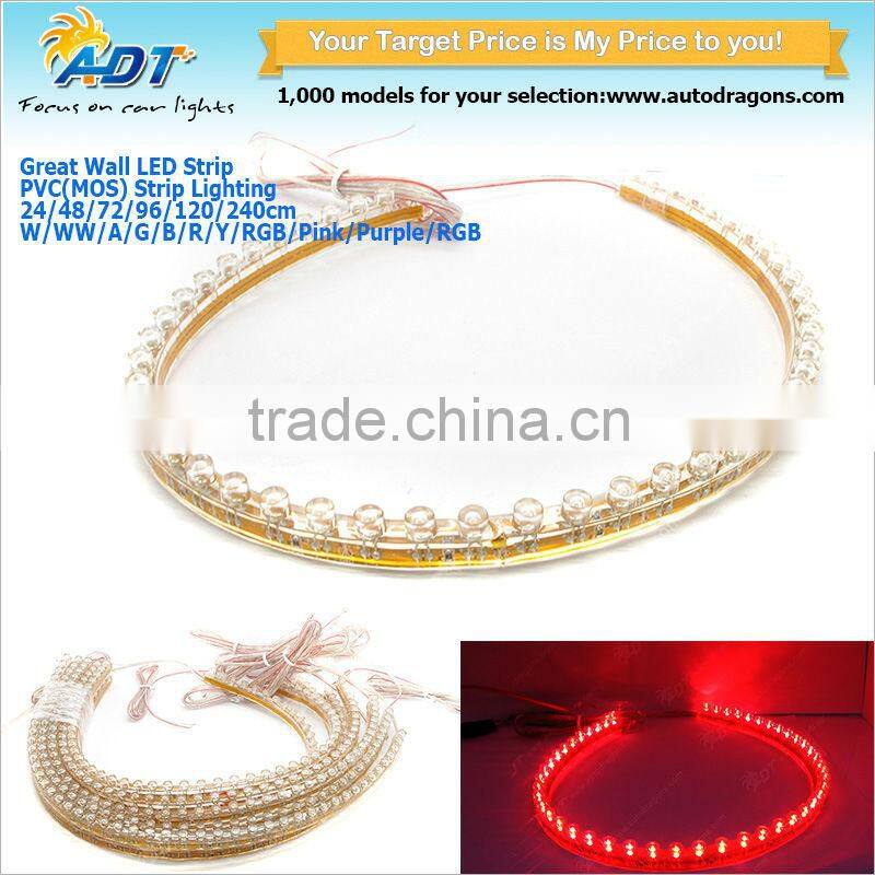 Blue 96 LEDs 96cm Waterproof PVC Flexible Neon Glow LED Strip Lights 12 Car