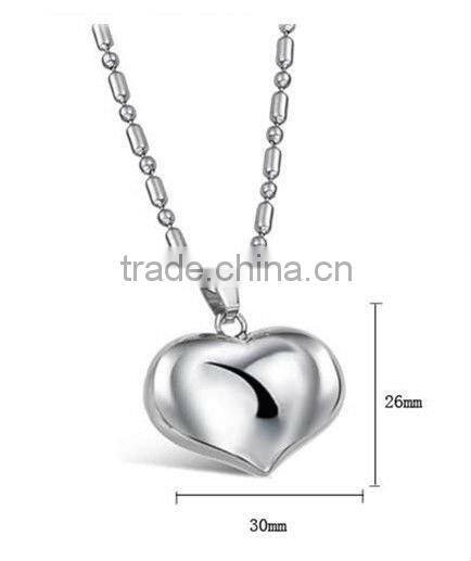 Fashion Moon Pendant Stainless Steel Pendant Necklace Silver Jewelry