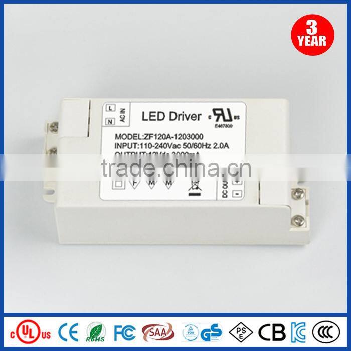 LED driver supply 36W constant current driver 12v 3a for led light lamp