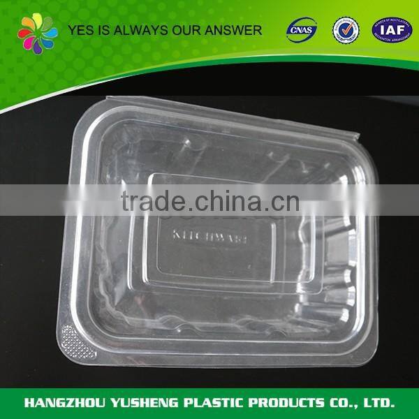 Transparent disposable compartment food container,fast food takeaway food container