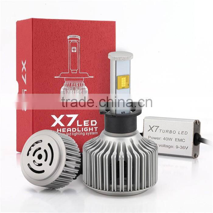 High-grade Waterproof X7 LED Car Headlight H3 40W 4800LM with High Quality