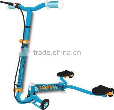 two wheels 100% IRON folding foot pedal kick scooter for kids hand press brake