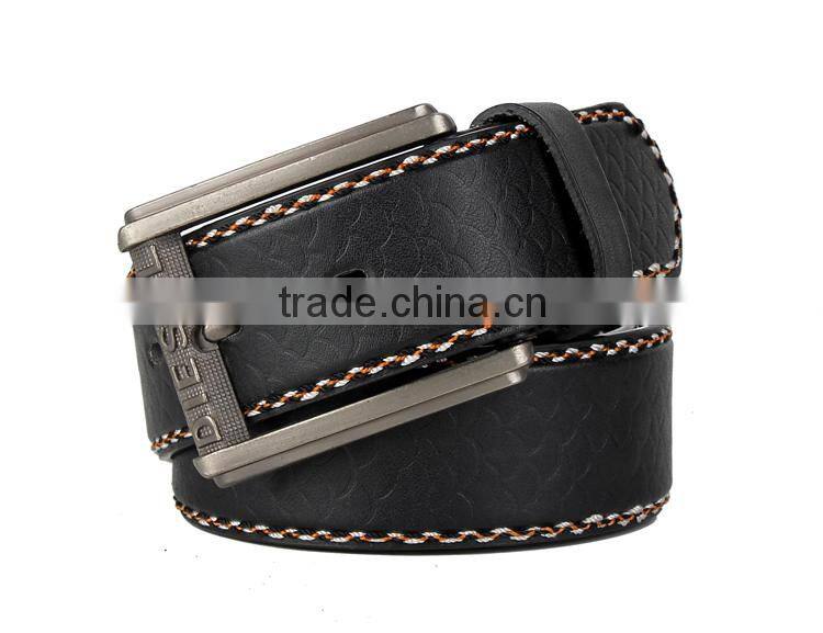 Drop Shipping Mens Fish Scale Stripe Fake Leather Waist Belts