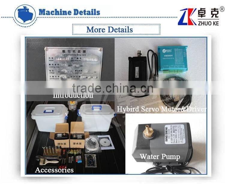 High Accuracy 4 Axis CNC Engraver For Marble Crystal Sand Stone ZK-9015 With PCI NcStudio Control System