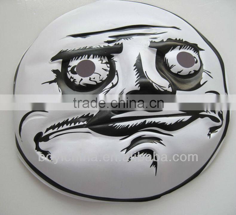 Black and White Custom Made Embossed Plastic PVC Halloween Face Mask for Wholesale