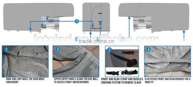 customized truck camper cover, tailored water-repellent breathable UV protection caravan cover, OEM RV cover