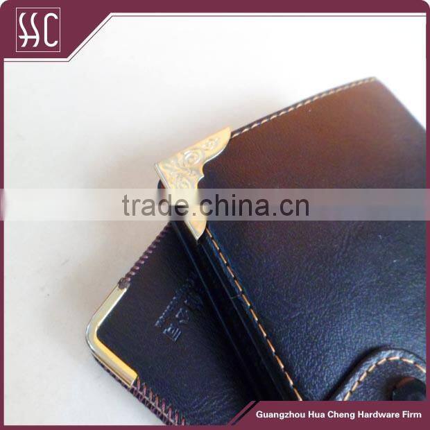 fashion metal bag corner decorative corner for purse/ notebook