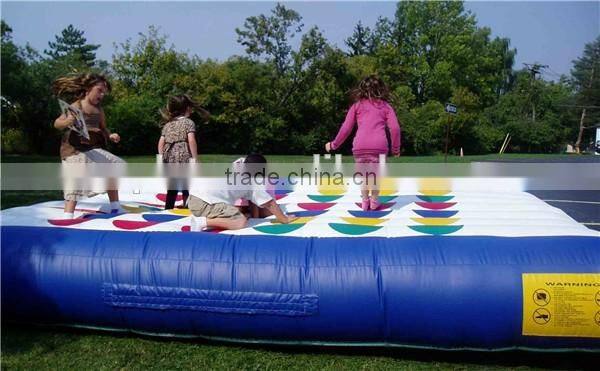 blue color small inflatable twister game/ inflatable entanglement game for adult