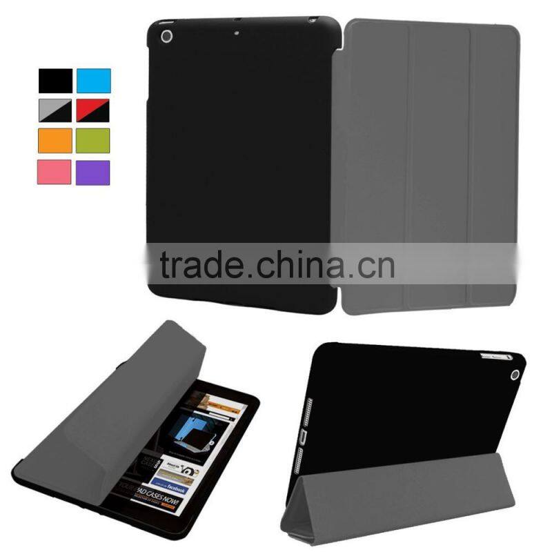 Folder Stand Leather hard Case For iPad Air,inside cover is rubberized PC case