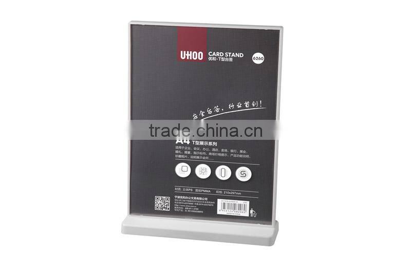 Upright vertical sign holder,plastic sign holder, 8.5''*11'' upright Menu Ad Frame