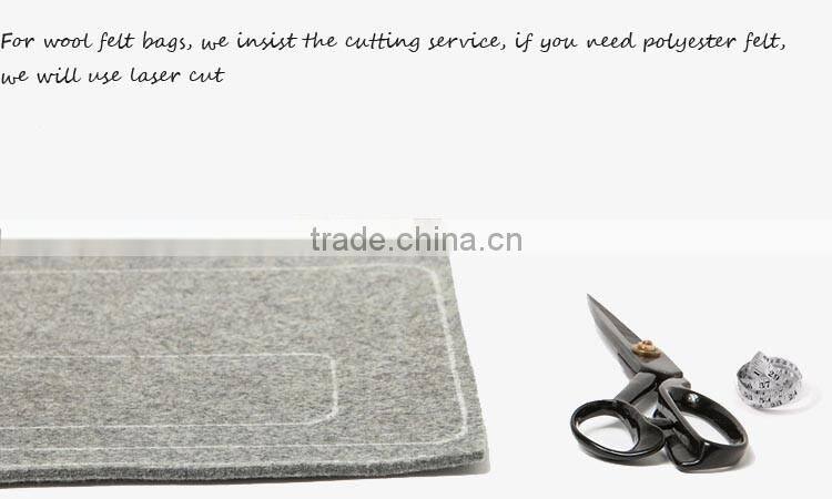2016 year popular style high quality dark grey felt laptop bag