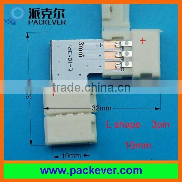 3 pins solder free connector for 10mm width PCB WW/CW led strips
