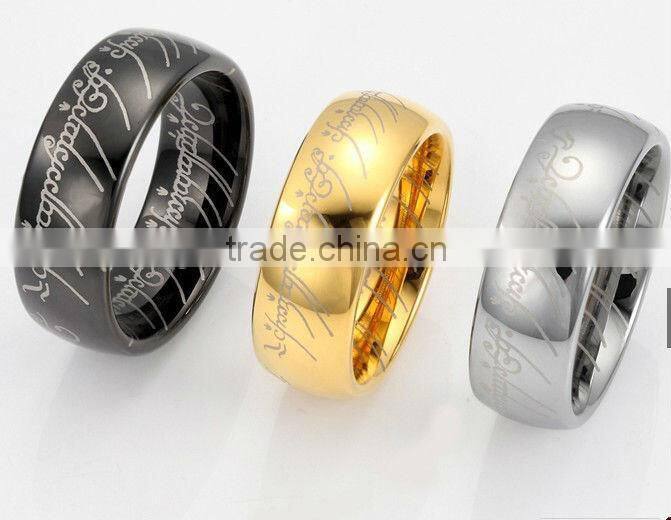 2015 Celtic Woven celtic knot Engraved Black Band for man dome ring/cheap celtic ring