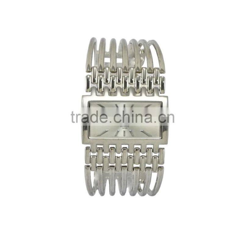 New models Exclusive design square case big bracelet band watch stainless steel back women