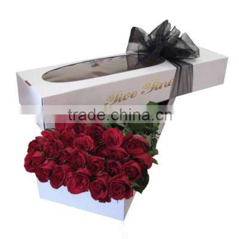 Large long cardboard box for flower packaging
