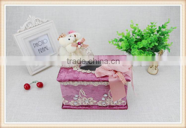 High-grade velvet square tissue box