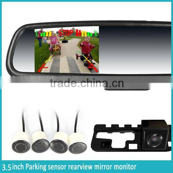 4.3 inch car gps rearview mirror with parking sensor, LCD auto-dimming