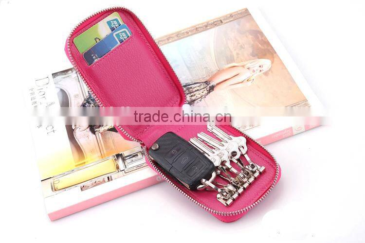 Girls leather key chain car key wallet wholesale