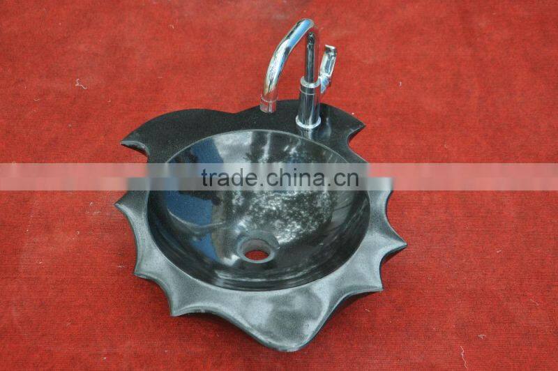 free standing counter top black granite washbasins