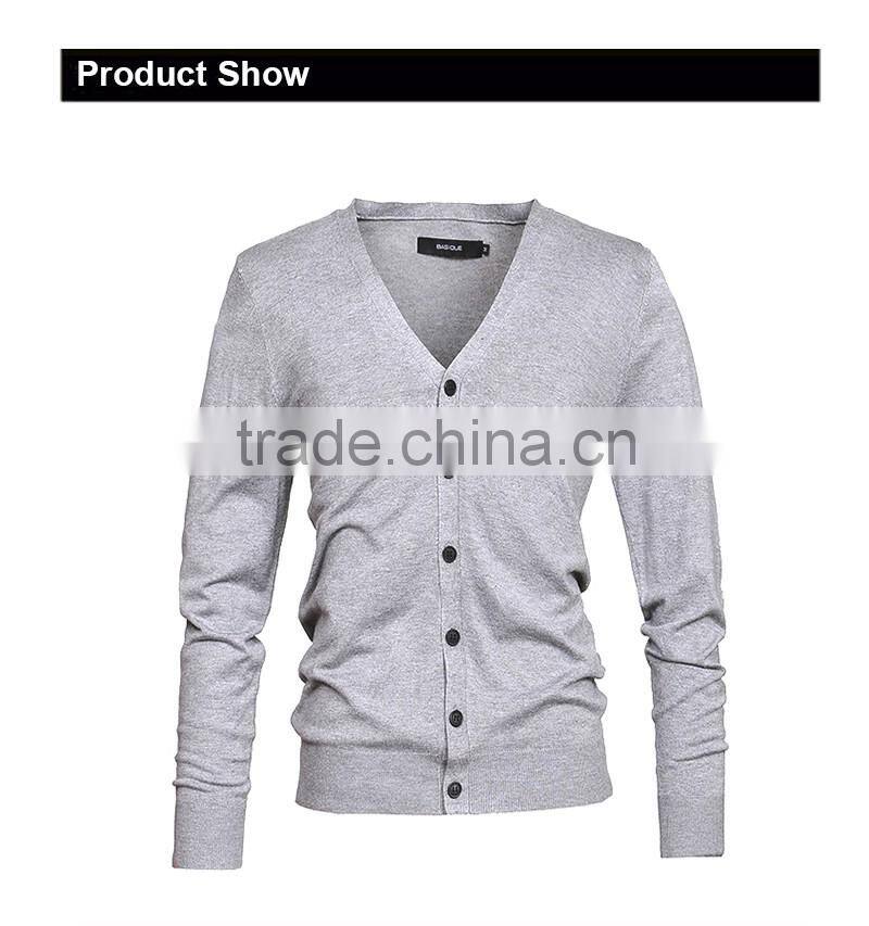 16FZCAS27 men flat knit wool cashmere cardigan sweater