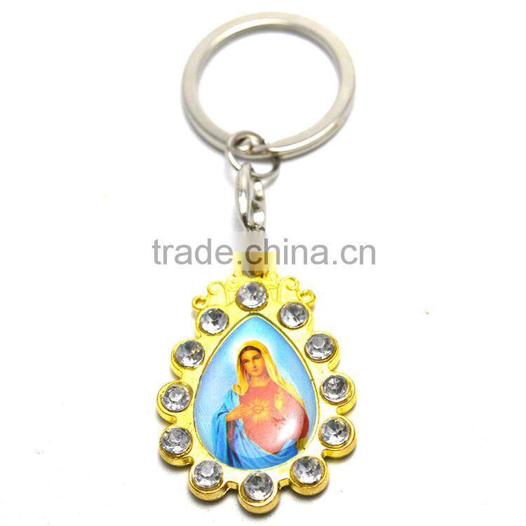 key chain ring,catholism key chain with rhinestone ,catholic key chain rosary