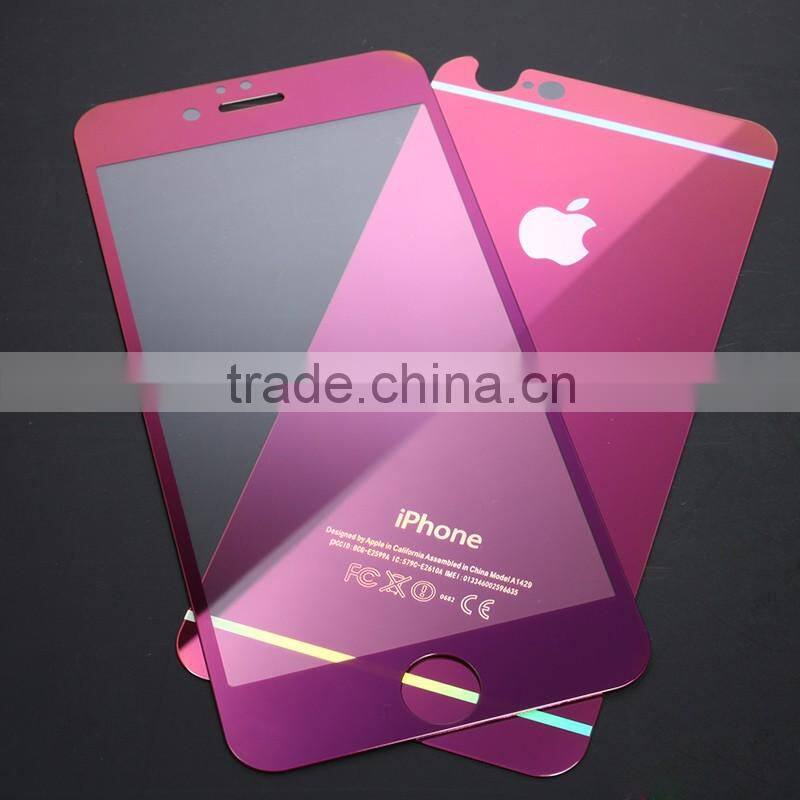 2016 Hot Sale Purple 2 in1Mirror Glass Film for Iphone6 Plus