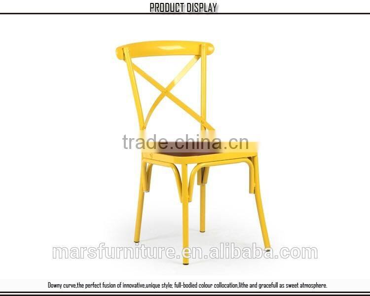 Modern high back metal cross back chair